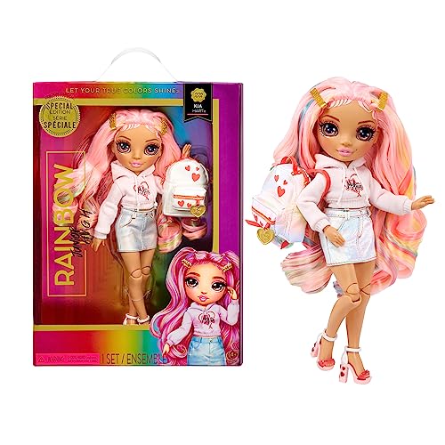 Rainbow High Rainbow Junior High Special Edition Kia Hart - 9' Pink Posable Fashion Doll with Accessories and Open/Close Soft Backpack. Great Toy Gift for Kids Ages 4-12