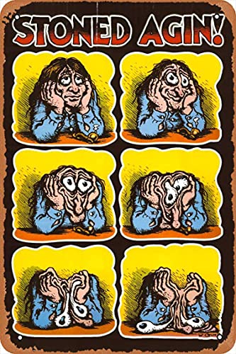 Art Metal Posters Robert Crumb Stoned Again! Tin Metal Sign 8' X 12'
