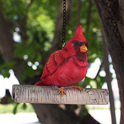 mildahjoy Cardinal Bird Hanging Garden Sculpture,Whimsical Indoor Outdoor red Bird Statues,Garden Peeker Handmade Funny Home Decor and Yard Art-Cardinal Figurine Birds Decoration