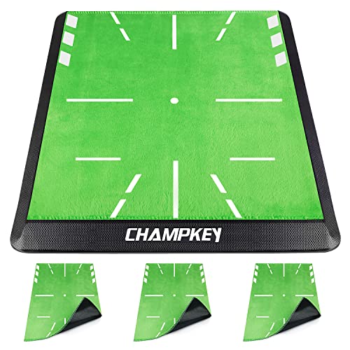 CHAMPKEY Replaceable Impact Golf Mat 2.0 Edition | Come with 3 Replaceable Impact Surfaces｜Path Feedback Golf Practice Mats(M(13' x 17'))