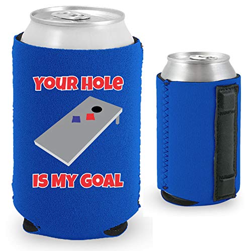 Your Hole Is My Goal Magnetic Can Coolie (Royal Blue, 2 Pack)