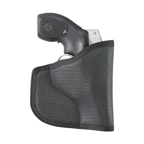 DeSantis Nemesis Pocket Holster For Pistols, Made of Quality Tacky Material, Fits S&W J FRAME 2'- 2 1/4', M&P 340 2', TAURUS 85 2', KIMBER K6S 2', Ambidextrous, Unisex Gun Holster, Black