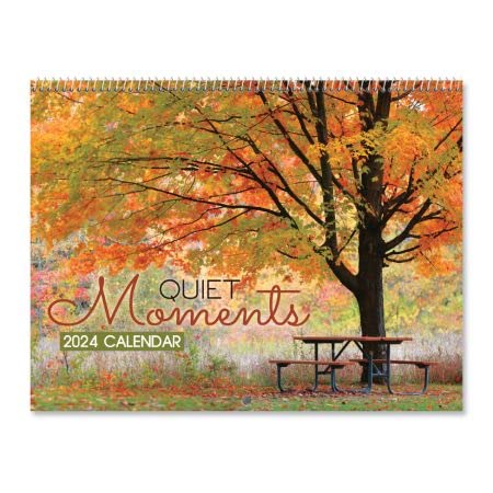 2024 Quiet Moments Wall Calendar, 12-Inch x 9-Inch Size Closed, 18-Inch Size Open, Large Bookstore-Quality, Spiral-Bound Hanging Monthly Wall Calendars for Kitchen & Office, by Current
