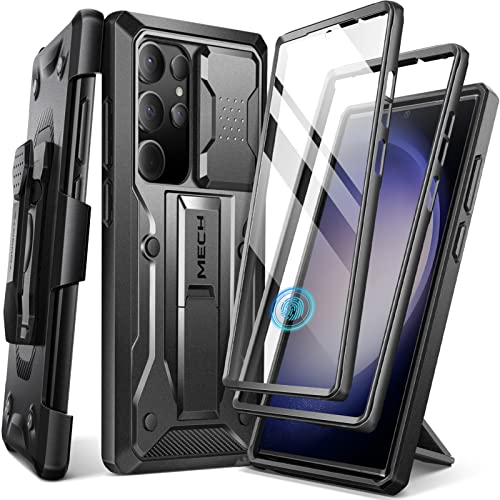 Tongate for Samsung Galaxy S23 Ultra Case, [Bulit-in Slide Camera Cover & Screen Protector] [2 Front Frame] Military Grade Shockproof S23 Ultra Phone Case with Kickstand & Belt-Clip 6.8', Black