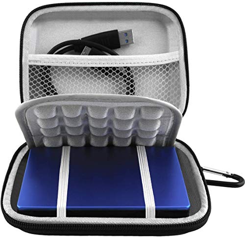 Lacdo Hard Drive Carrying Case for Seagate Portable/Seagate One Touch/Seagate Ultra Touch/Backup Plus Slim Portable External Hard Drive HDD 1TB 2TB 4TB 5TB USB 3.0 Shockproof Travel Bag, Black