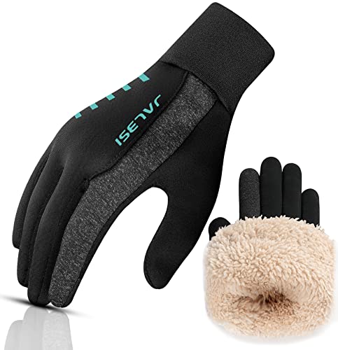 JALBSI Winter Gloves Men Women With Thermal Wool Fleece Lined for Cold Weather Touchscreen Fingers Insulated Warm Windproof
