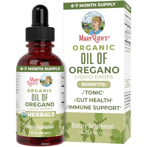 MaryRuth Organics Oregano Oil Drops | 6 Month Supply | USDA Organic Oil of Oregano Liquid | Herbal Blend for Immune Support | Digestive Health | Overall Health | Vegan | Sugar Free | Non-GMO | 1 Fl Oz