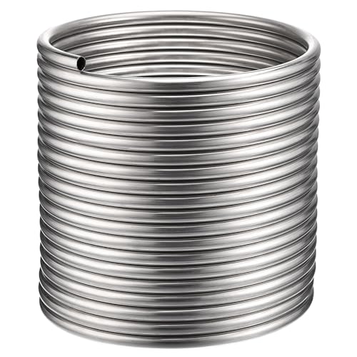 Vigorous Wort Chiller, 1/2' x 50 Ft Food Grade 304 Stainless Steel Coil, Water Chiller for Ice Bath Beer Brewing Tubing Coil, Stainless Steel Immersion Chiller