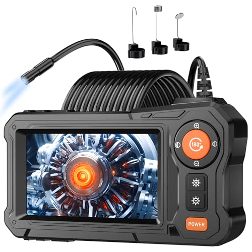 WINWEND Endoscope Camera with Light - 4.3' LCD Screen Inspection Camera | IP67 Waterproof Borescope with 8 Adjustable LED Lights | HD 1080P Endoscope Camera with 16.5ft Semi-Rigid Cord Gadgets for Men
