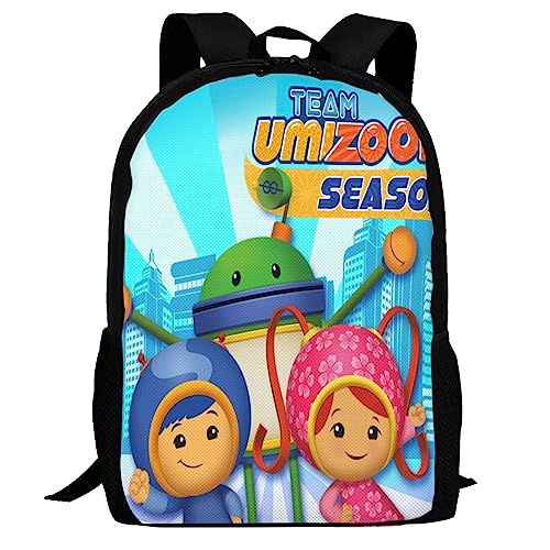 CONPELSON Backpacks Team Anime Umizoomi Adjustable Laptop Backpack Double Shoulder Bag for Women Men Climbing Shopping Work