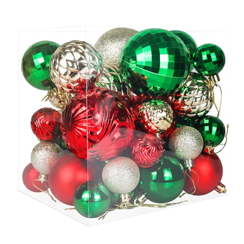 Christmas Tree Ornaments - 36 PCS Shatterproof Christmas Ball Ornaments Set for Christmas, Holiday, Wreath & Party Decorations (Multi-Size, Red, Green, Gold)