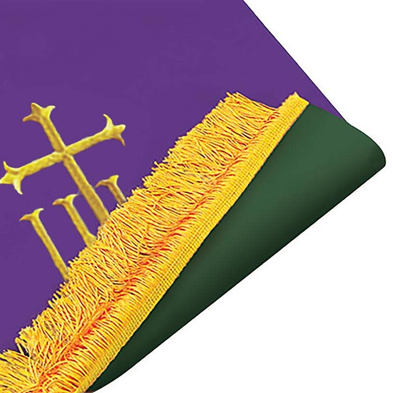Murphy Robes Scarves-Reversible Lectern Banner Sanctuary Pulpit Scarf, 17 x 36-Inch, Green/Purple-IHS/Trefoil IHS on Cross