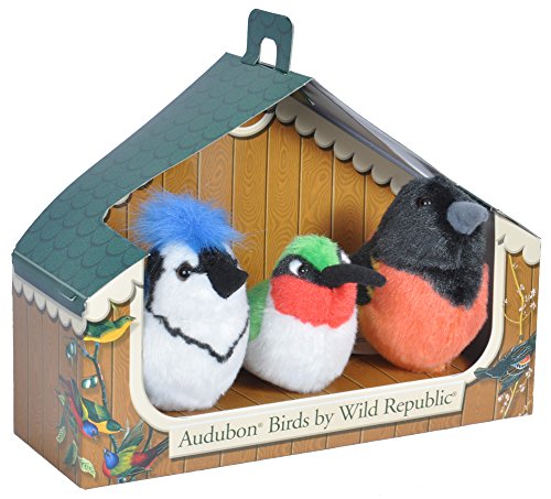 Wild Republic Audubon Birds Collection with Authentic Bird Sounds, Hummingbird, Blue Jay and Baltimore Oriole, Bird Toys for Kids and bird watchers, 5'