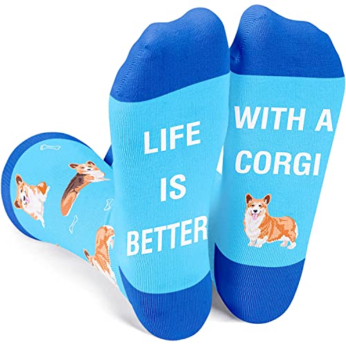 sockfun Funny Corgi Gifts for Corgi Lovers, Novelty Corgi Socks Women Men Crazy Silly Fun Socks