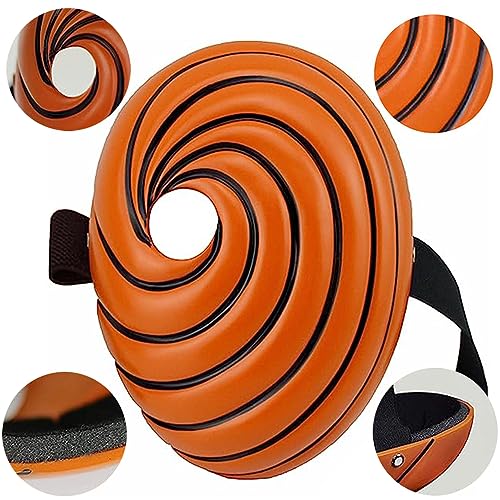 DINJUL Anime Mask Anime Cosplay Mask Resin Face Anime Mask Prop Halloween Accessories(Medium, Orange)
