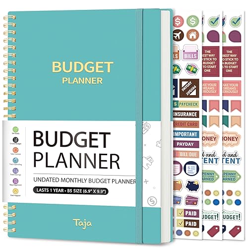 Budget Planner - Monthly Budget Book with Expense Tracker Notebook, Undated Bill Organizer & Finance Planner to Take Control of Your Money, 2023-2024 Account Book to Manage Your Finances-Blue