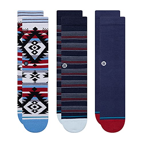 Stance Crew Mirage Socks [3 Pack] (Large, Navy)