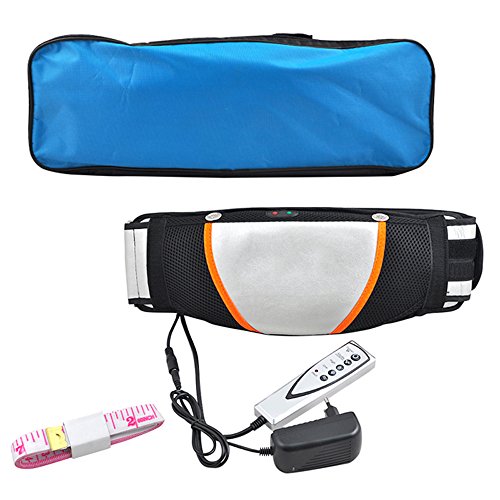 Enshey Slimming Belt Electric Weight Lose Belt Waist Trimmer Belt Body Massager Vibrating Heating Waist Body Tummy Sauna Belt Fat Burning Tool Electric Fat Burner Reduction Slimming Belt Black