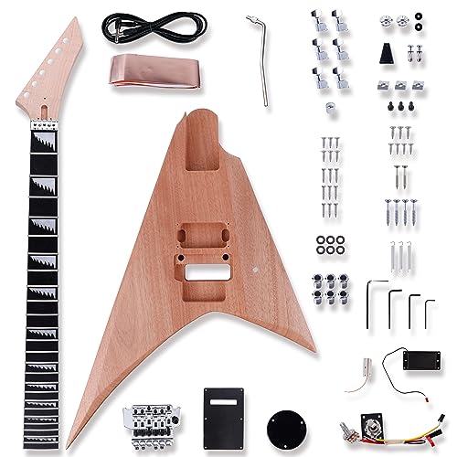 Leo Jaymz DIY Electric Guitar Kits in AL Style - Mahogany Body and Neck - Ebony Fingerboard and All Components Included (AL)