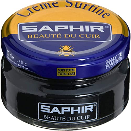 Saphir Shoe Cream Beaute du Cuir Creme Surfine 50ml Glass jar (Black)
