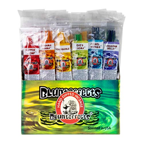 Blunteffects Premium Hand Dipped Incense - 12 Different scents 12 Sticks Each - 144 11' Sticks - 300g- 45+ min per Stick