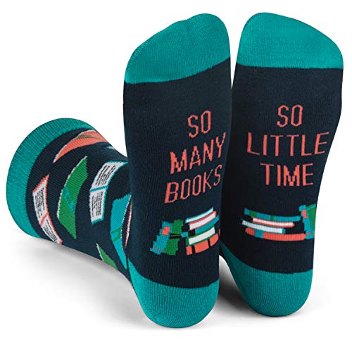 Lavley Funny Socks for Book Lovers, Teachers, Nerds, and Geeks - Unisex for Men, Women, and Teens (US, Alpha, One Size, Regular, Regular, Books)
