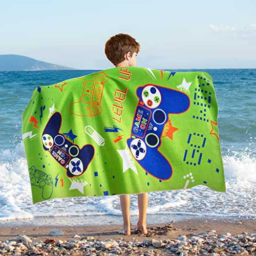 WERNNSAI Game Kids Beach Towel - 30” x 60” Microfiber Game Sand Free Towels for Boys Bath Pool Camping Travel Towel Quick Dry Ultra Absorbent Super Soft Beach Blanket Bath Shower Towel