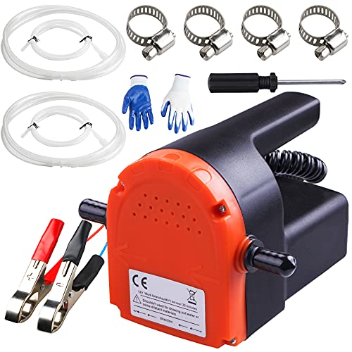 PLUMIA 12V 100W Oil Change Pump Extractor, Upgraded Oil/Diesel Fluid Extractor Scavenge Suction Transfer Pump, Marine Electric For Boat, Car, Motorcycle, ATV, RV, Truck, Motorbike