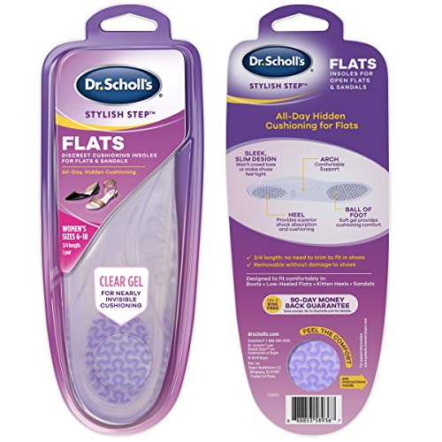 Dr. Scholl's Cushioning Insoles for Flats and Sandals, All-Day Comfort in Flats, Boots, (for Women's 6-10), New