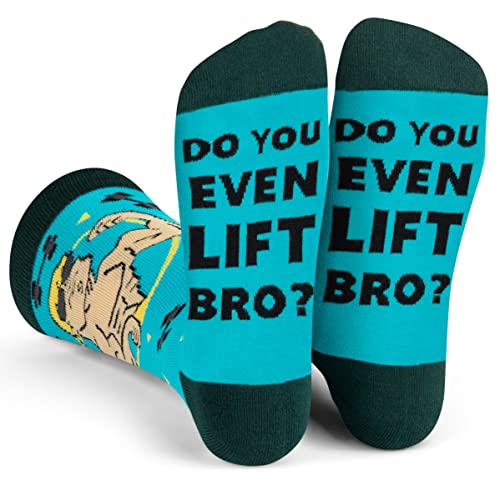 Lavley Do You Even Lift Bro? Funny Socks for Weightlifters, Bodybuilders and Gym Lovers - Unisex for Men and Women Workout Gifts