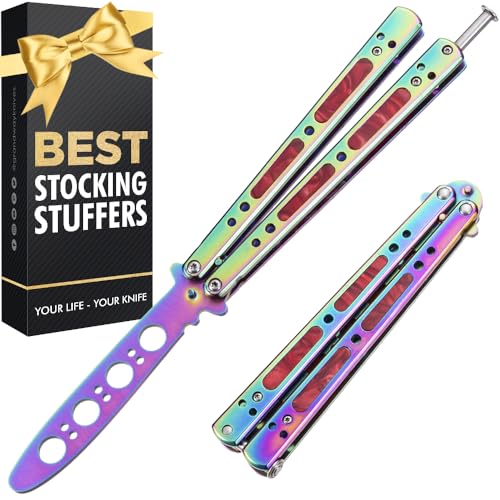 Grand Way Butterfly Trainer Balisong Trainer - New 2023 Practice Butterfly Knives - Butterfly Knife NOT Real Blade NOT Sharp - Butterfly - Dull Trick CSGO Trainer - Navaja Mariposa K-06 N