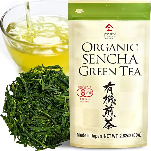 Green Tea leaves Sencha, JAS Certified Organic, Japanese Tea, Uji-Kyoto, 80g Bag 【YAMASAN】