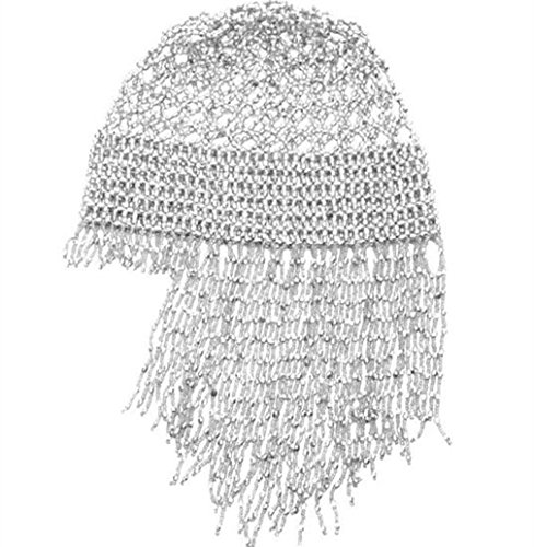 DEMON BABY 2022 Party Wedding Handmade Egyptian Cleopatra Belly Dance Beaded Headpiece(Silver)