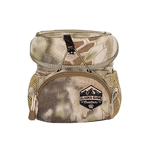 Alaska Guide Creations Hybrid Binocular Pack | Compact Utility Bag with Mesh Side Pockets | Binocular Harness for Comfort and Quick Access (Kryptek Highlander)