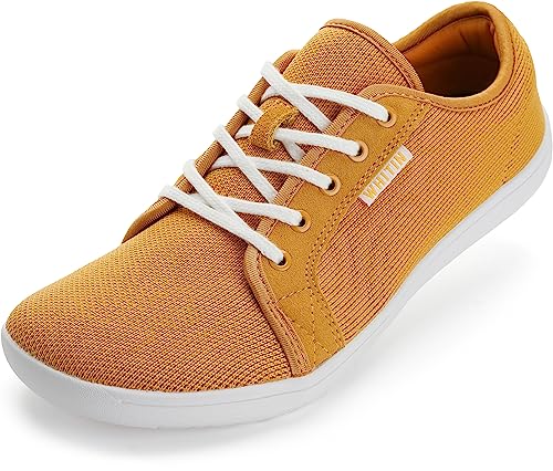 WHITIN Women's Barefoot Minimalist Shoes Wide Width Toe Box Fashion Sneakers Zero Drop Size 9 Road Running Gym Trail Walking Comfy W81 Flat Yellow 40