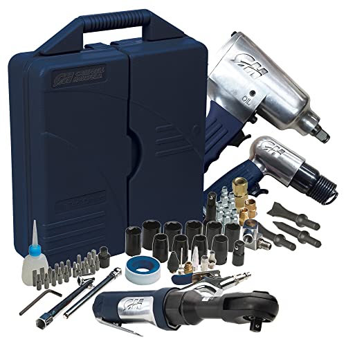 Campbell Hausfeld 62 Piece Air Tools Kit - 1/2'' Impact Wrench, 3/8'' Ratchet Wrench, Air Hammer, and other accessories