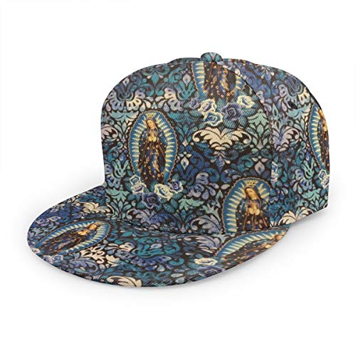 Virgin Mary Religious Catholic Snapback Hat Hip Hop Baseball Cap Flat Bill Brim Adjustable Trucker Hat for Men Women