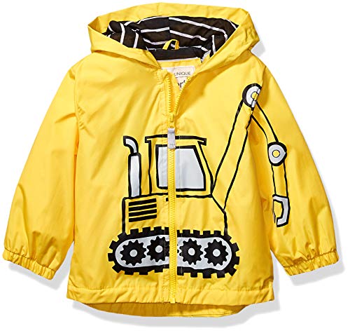 Carter's Boys' Little Favorite Rainslicker Rain Jacket, Yellow Tractor, 7