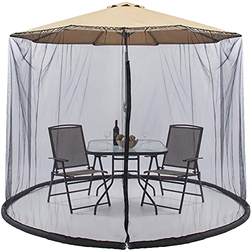 Best Choice Products 9ft Adjustable Mosquito Net for Umbrellas, 7.5-11ft, Bug Protection