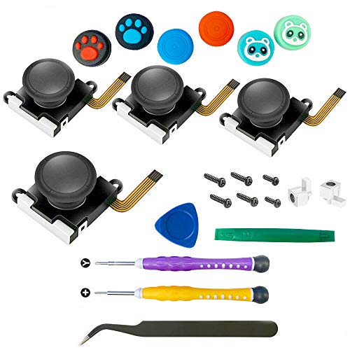 QUMOX Joycon Joystick Replacement, (4 Pack) Switch Analog Stick Parts for Ntdo Switch Joy Con, Controller Repair Kit