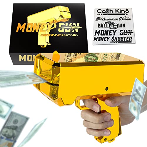 RUVINCE Money Gun Shooter That Look Real, Prop Gun Make it Rain, Handheld Cash Gun for Game Movies Party