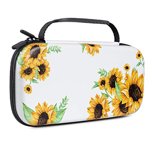Lokigo Nintendo Switch OLED Case, Nintendo Switch Case, Nintendo Switch Carrying Case for Boys Girls, Portable Travel Hard Shell Pouch Bag Switch Carry Case with 16 Game Card Slots, Sunflower