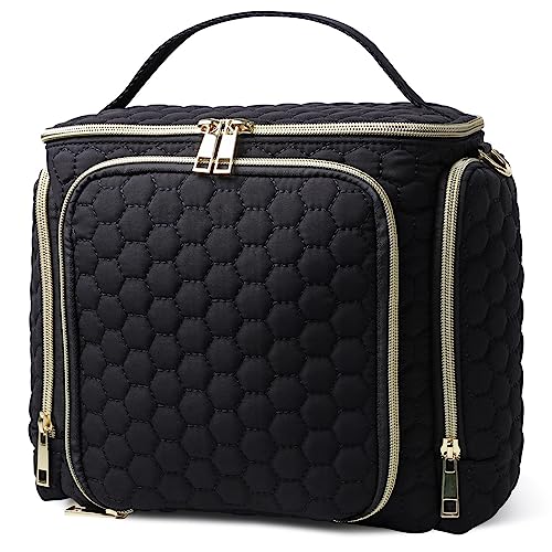 Davvshoc Toiletry Bag for Traveling Women, Stylish Travel Makeup Bag Organizer Large Capacity Big Cosmetic Make Up Bag for women, Wide-Open Travel Toiletry Organizer Bag, Full Sized Container