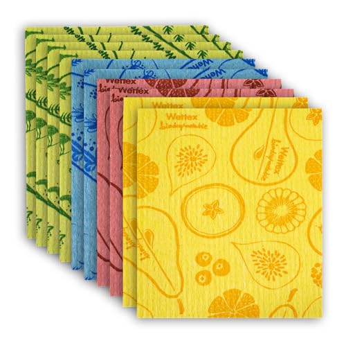 Wettex The Original 10 Pack Swedish Dishcloth for Kitchen - Eco Friendly Reusable Paper Towels - Assorted Dish Cloths for Washing Dishes