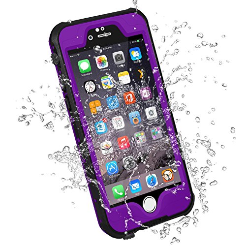 HESGI iPhone 6S Plus Waterproof Case, IP-68 Waterproof Shockproof Dust Proof Snow Proof Full Body Protective Case Cover for Apple iPhone 6S Plus iPhone 6 Plus 5.5[Purple]