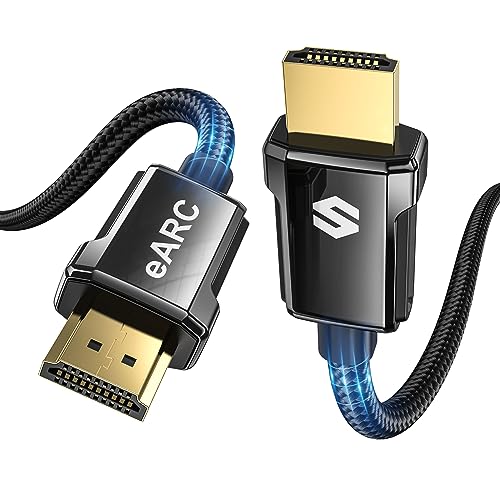 Silkland 8K HDMI ARC/eARC Cable 2.1 for Soundbar 6.6ft, 8K@60Hz, 4K@120Hz High Speed HDMI Cord for Gaming, 48Gbps, Dolby Atoms, HDR10 HDCP Compatible for Vizio Samsung Bose Sound bar, UHD TV, Blu-ray