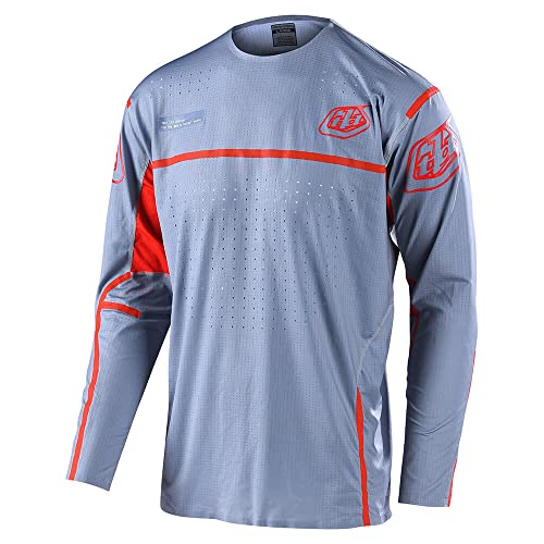 Troy Lee Designs Cycling MTB Bicycle Mountain Bike Jersey Shirt for Men, Sprint Ultra Jersey Lines (Gray/Rocket Pink, X-Large)