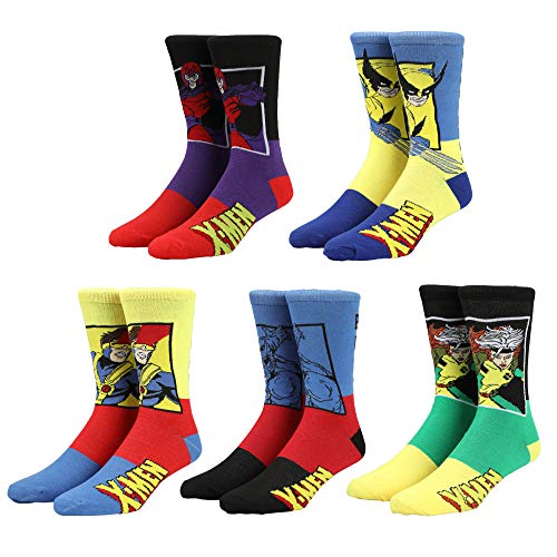 X-Men Classic Character Artwork Crew Socks (5-Pack)