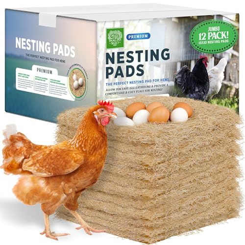 Small Pet Select - Chicken Nesting Pads (12-Pack), 13x13, for Hens, Fits Most Nesting Boxes, Chicken Coop Nest Liners
