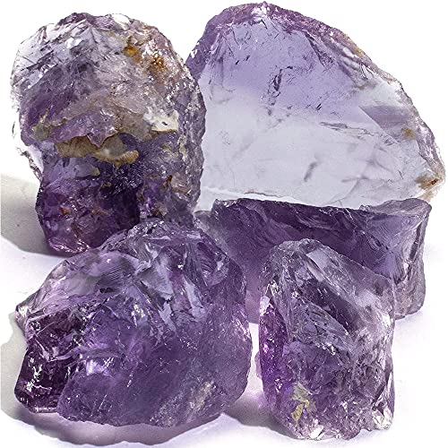 KALIFANO Rough Amethyst with Healing & Calming Effects - AAA Grade High Energy Raw Amatista with Information Card - Reiki Crystal Used for Stress Relief and Tranquility (Family Owned and Operated)